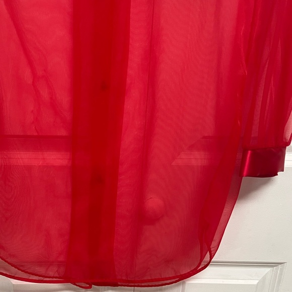 Red Sheer Button-Up Pajama Top Nite Images II Size XL - Picture 7 of 7